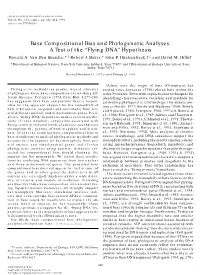 Base Compositional Bias and Phylogenetic Analyses: a Test of the ‘‘Flying DNA’’ Hypothesis Ronald A