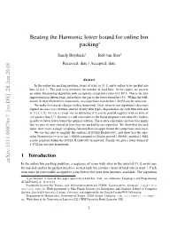 Beating the Harmonic Lower Bound for Online Bin Packing∗