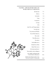 CHAPTER V AFFECTED ENVIRONMENT and ENVIRONMENTAL CONSEQUENCES Introduction V-1 Climate V-1 Air Quality V-2 Noise V-5 Topography