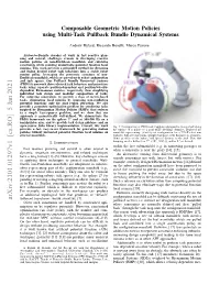 Composable Geometric Motion Policies Using Multi-Task Pullback Bundle Dynamical Systems