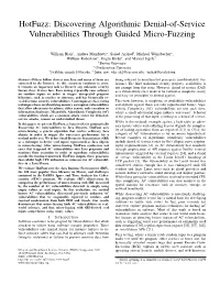 Hotfuzz: Discovering Algorithmic Denial-Of-Service Vulnerabilities Through Guided Micro-Fuzzing