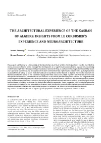 Insights from Le Corbusier's Experience And