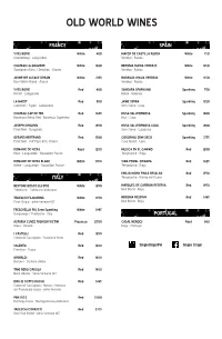 Old World Wines