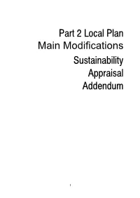 Part 2 Local Plan Main Modifications Sustainability Appraisal Addendum