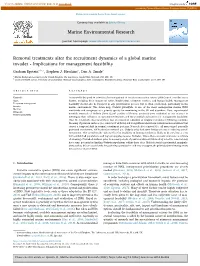 Removal Treatments Alter the Recruitment Dynamics of a Global Marine Invader - Implications for Management Feasibility