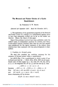 The Brocard and Tucker Circles of a Cyclic Quadrilateral