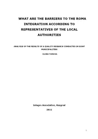 What Are the Barriers to the Roma Integration According to Representatives of the Local Authorities