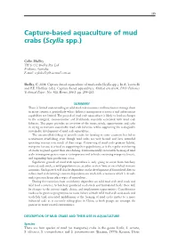Capture-Based Aquaculture of Mud Crabs (Scylla Spp.)