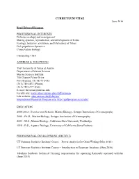 CURRICULUM VITAE June 2016