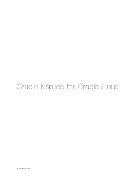 Oracle Ksplice for Oracle Linux
