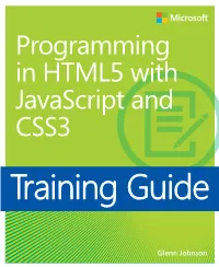 Programming in HTML5 with Javascript and CSS3 Ebook