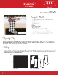 Stocking Templates (On Page 4 – 9) at 100% Scale