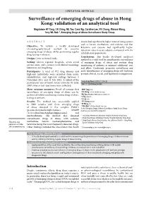 Surveillance of Emerging Drugs of Abuse in Hong Kong