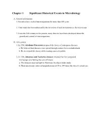 Chapter 1 Significant Historical Events in Microbiology