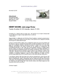 HENRY MOORE: Late Large Forms