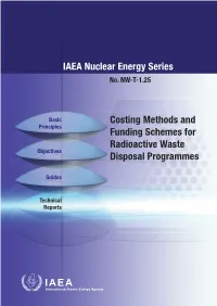 IAEA Nuclear Energy Series Costing Methods and Funding Schemes for Radioactive Waste Disposal Programmes No