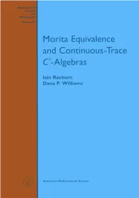 Morita Equivalence and Continuous-Trace C*-Algebras, 1998 59 Paul Howard and Jean E