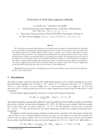 Overview of Total Least Squares Methods