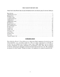 The Year in Review 2018: Selected Cases from the Alaska Supreme