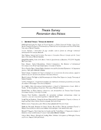 Thesis Survey Recension Des Thèses