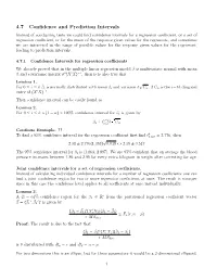 4.7 Confidence and Prediction Intervals