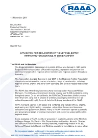 Application for Declaration of Jet Fuel Supply Infrastructure Services At