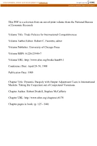 Dynamic Duopoly with Output Adjustment Costs in International Markets: Taking the Conjecture out of Conjectural Variations