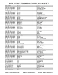 MAHB GUIDANCE: Flavored Products Added to List on 9/18/17