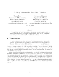 Putting Differentials Back Into Calculus