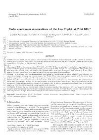 Radio Continuum Observations of the Leo Triplet at 2.64