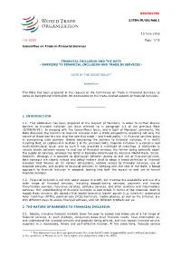 RESTRICTED S/FIN/W/88/Add.1 13 June
