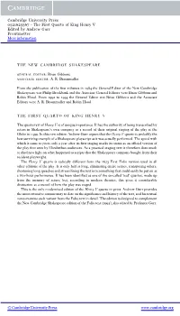 The First Quarto of King Henry V Edited by Andrew Gurr Frontmatter More Information