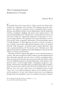 Three Competing Research Perspectives for Oceania