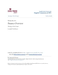 Finance Overview Theology of Work Project