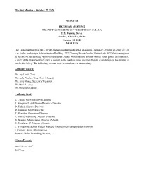 Meeting Minutes – October 22, 2020