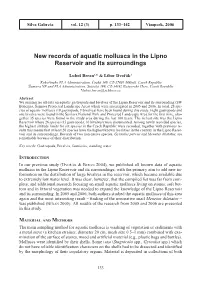 New Records of Aquatic Molluscs in the Lipno Reservoir and Its Surroundings