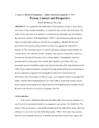 Person, Context and Perspective
