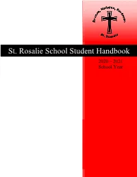 Student Handbook 2020 – 2021 School Year