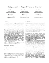 Testing Atomicity of Composed Concurrent Operations