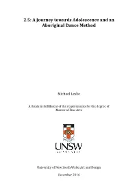 2.5: a Journey Towards Adolescence and an Aboriginal Dance Method