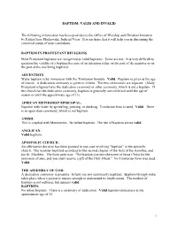 Baptism: Valid and Invalid
