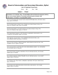 Board of Intermediate and Secondary Education, Sylhet List of Selected Examiners Exam: JSC Year: 2018