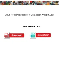 Cloud Providers Spreadsheet Digitalocean Amazon Azure