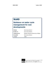 Guidance on Water Cycle Management for New Developments