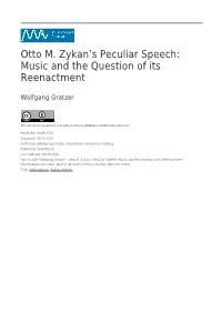 Otto M. Zykan's Peculiar Speech