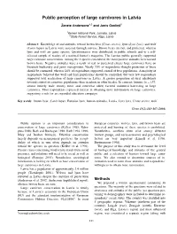 Public Perception of Large Carnivores in Latvia