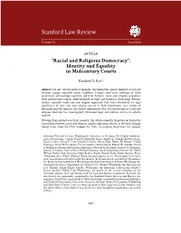 "Racial and Religious Democracy"
