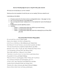 Recommended Christian Biographies