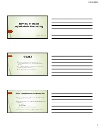 Review of Basic Ophthalmic Pretesting GOALS