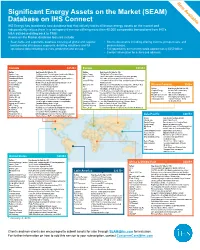 Significant Energy Assets on the Market (SEAM) Database on IHS